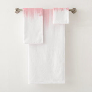 Conjunto De Toalhas Pincel Cor-de-Rosa Moderno trava Design branco