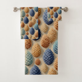 Conjunto De Toalhas Pine Colorida Cones Winter Standard