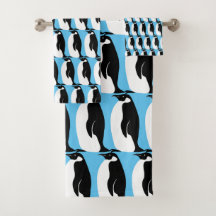 Pinguim Padrão Aqua Preto Branco
