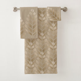 Conjunto De Toalhas Pinhas Abstratas De Cobre E Platina Padrão