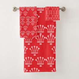 Conjunto De Toalhas Pink Crowns Red     