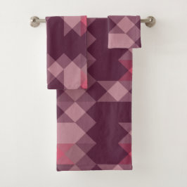 Conjunto De Toalhas pink, mauve, rose geometric