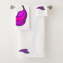 Conjunto De Toalhas Pink Sereid Tail (Coluna de Sereia Rosa) em um Con