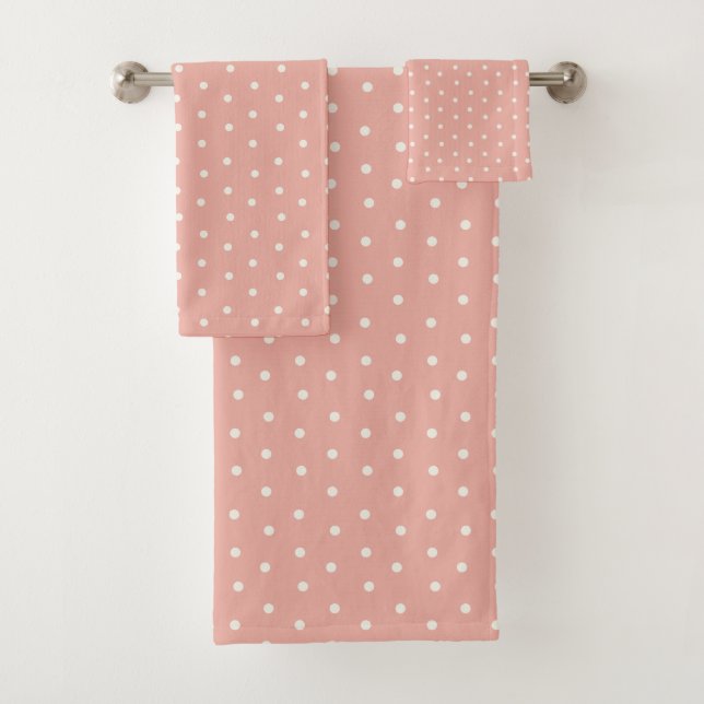 Conjunto De Toalhas Pink & White Polka Dot Baby Towel Set (Insitu)