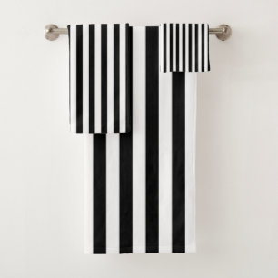 Conjunto De Toalhas Pino preto e branco clássico riscado