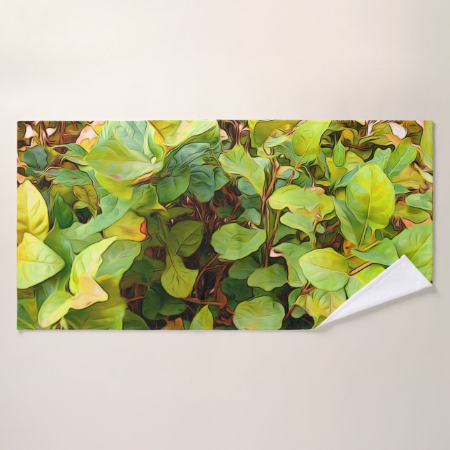 Conjunto De Toalhas Pintado de amarelo-esverdeado (Toalha de Banho)