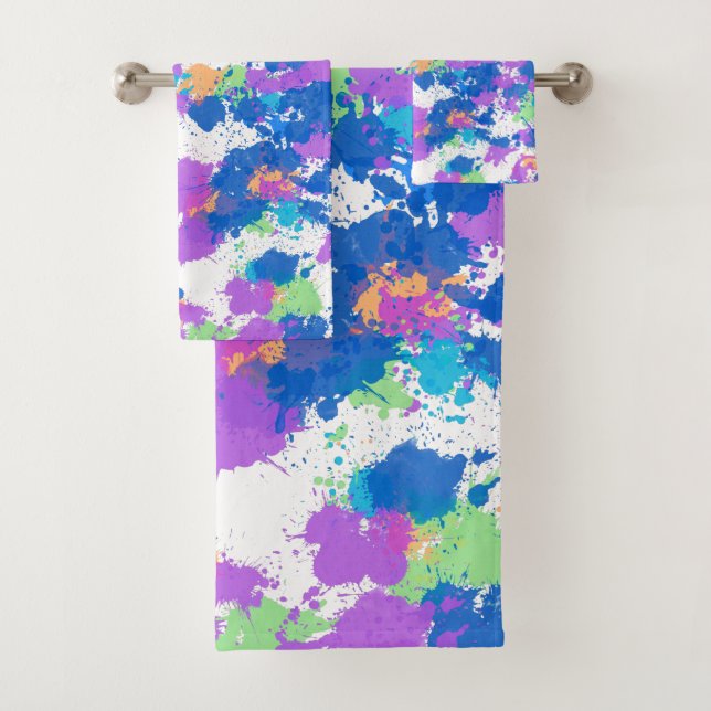 Conjunto De Toalhas Pintor de Abstrato de Cores legal, Blurple (Insitu)