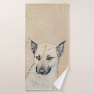 Conjunto De Toalhas Pintura Chinook (Orelhas Apontadas) - Arte Canina
