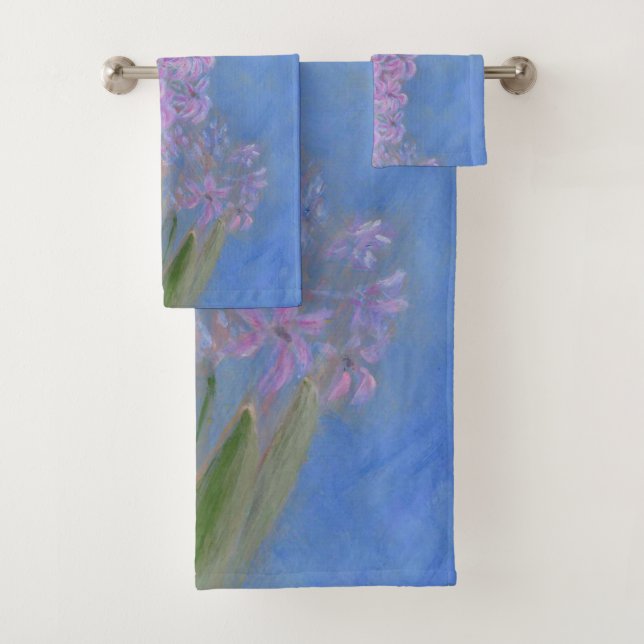 Conjunto De Toalhas Pintura da Flor Lilac-Rosa (Insitu)