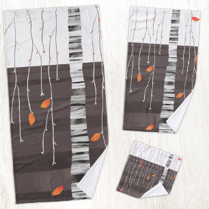 Conjunto De Toalhas Pintura de Árvore na Paisagem de Inverno
