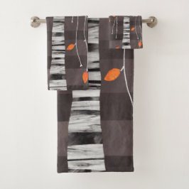 Conjunto De Toalhas Pintura de Árvore na Paisagem de Inverno