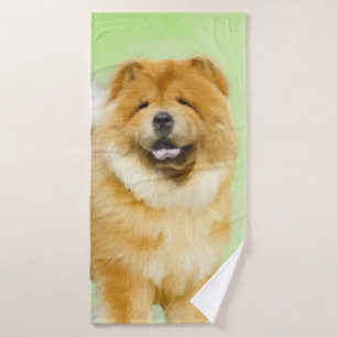 Conjunto De Toalhas Pintura De Chow Chow - Arte De Cão Original Bonit
