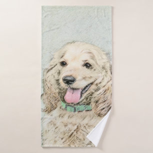 Conjunto De Toalhas Pintura de Cocker Spaniel Buff - Arte de Cão Orig