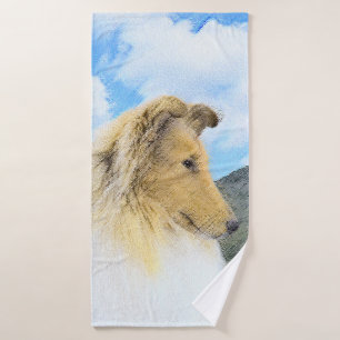 Conjunto De Toalhas Pintura de Collie em Montanhas (Rough) - Arte Cani