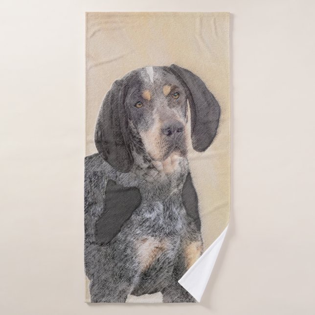 Conjunto De Toalhas Pintura de Connhound Bluetick - Cachorro Original  (Toalha de Banho)