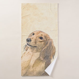 Conjunto De Toalhas Pintura de Dachshund (Longhaired) - Arte de Cão O