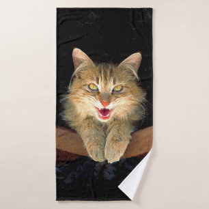 Conjunto De Toalhas Pintura De Gatos Loucos - Arte De Gato Original Bo