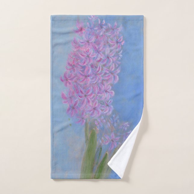 Conjunto De Toalhas Pintura de jacinto rosa lilás (Toalha de mão)