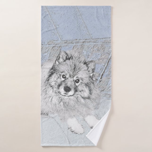Conjunto De Toalhas Pintura de Keeshond Beth - Arte de Cachorro Origin (Toalha de Banho)