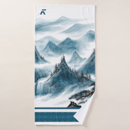 Conjunto De Toalhas Pintura de Montanhas Brancas Clássicas de Chinoise