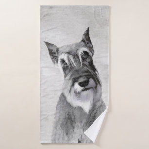 Conjunto De Toalhas Pintura de Schnauzer (Giant) - Arte Canina