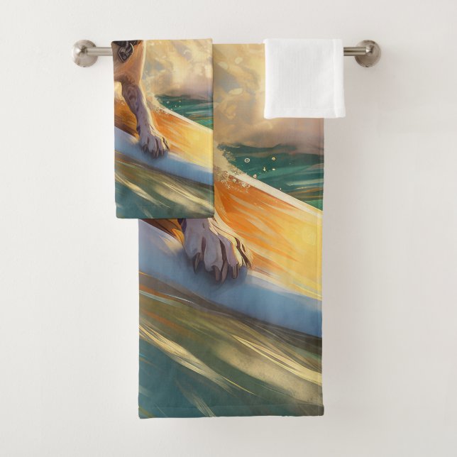 Conjunto De Toalhas Pintura de Surf da Praia Beagle (Insitu)