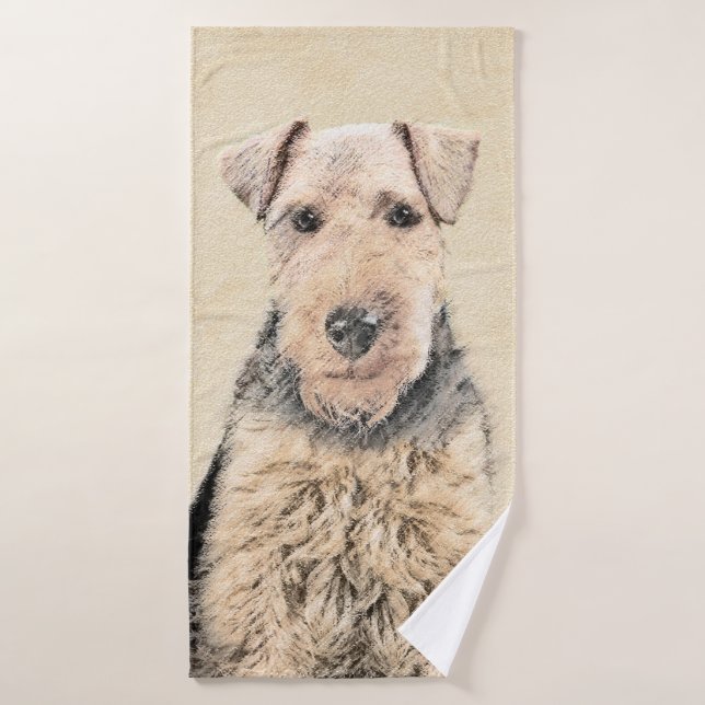 Conjunto De Toalhas Pintura de Welsh Terrier - Arte de Cachorro Origin (Toalha de Banho)