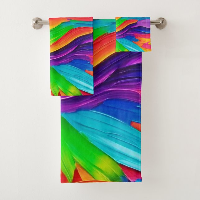 Conjunto De Toalhas Pintura do arco-íris (Insitu)