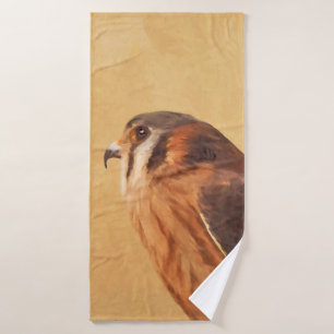 Conjunto De Toalhas Pintura em Kestrel Americano - Arte de Pássaro Or