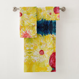 Conjunto De Toalhas Pintura Expressiva de Arte primavera Moderna
