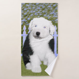Conjunto De Toalhas Pintura para papoilas de Sheepdog Inglês - Arte p