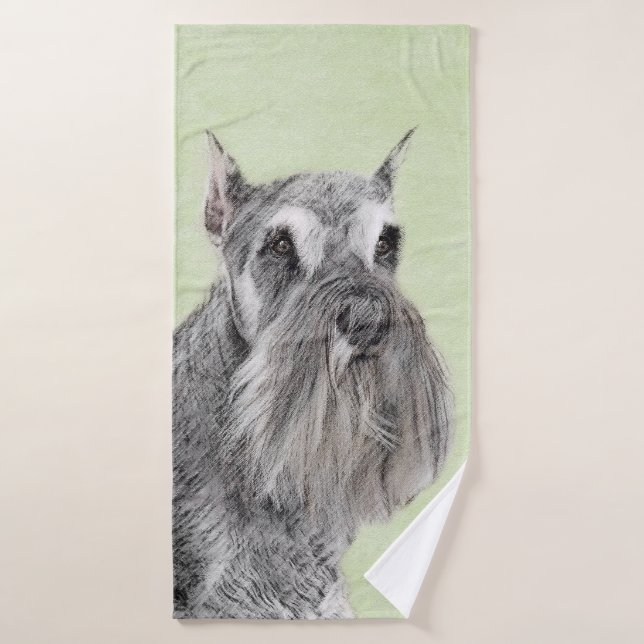 Conjunto De Toalhas Pintura Schnauzer (Giant, Standard) - Arte Canina (Toalha de Banho)