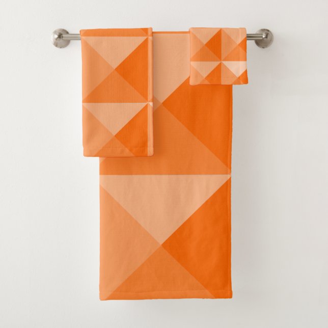 Conjunto De Toalhas Pirâmides Laranja  (Insitu)