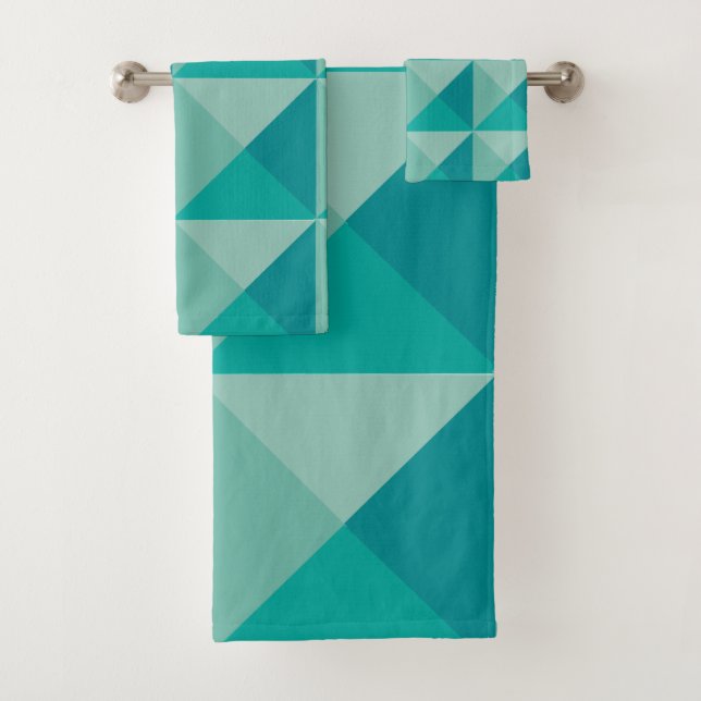 Conjunto De Toalhas Pirâmides Turquesa (Insitu)