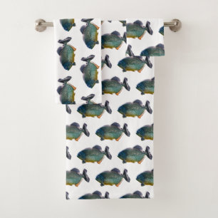 Conjunto De Toalhas Piranha Frenzy Bathroom Towel Set