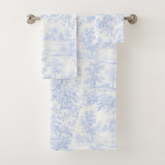 Conjunto De Toalhas PixDezines Paisagem Chinoiserie, Azul Claro