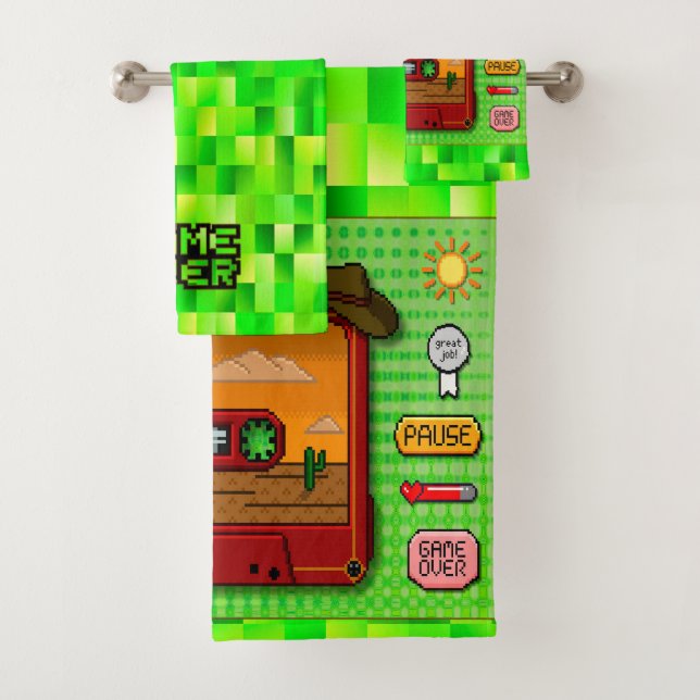 Conjunto De Toalhas Pixel art denim set towels (Insitu)