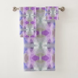 Conjunto De Toalhas pixel azul violeta violeta violeta, geométrico pol