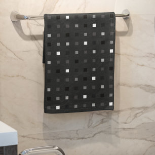 Conjunto De Toalhas Pixels Reprodução Verificar Padrão Preto da Cinza