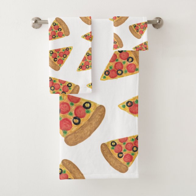 Conjunto De Toalhas Pizza Padrão Novelty Bonito Cartoon (Insitu)