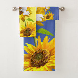 Conjunto De Toalhas Placas De Bandas De Banho De Girassol