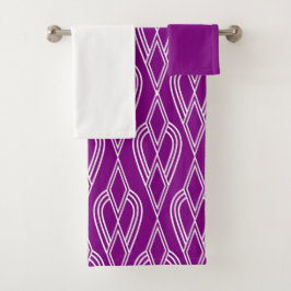 Conjunto De Toalhas Placas De Bandeja De Bath De Arte Roxa