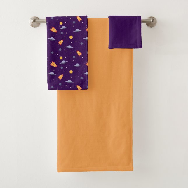 Conjunto De Toalhas Planets and stars pattern set Towel (Insitu)