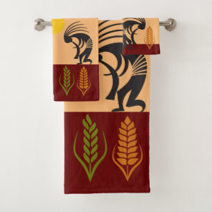 Conjunto De Toalhas Plantação das Sementes Springtime Kokopelli