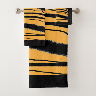 CONJUNTO DE TOALHAS PLUSH FAUX TIGER IMPRESSÃO