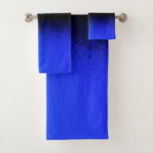 Conjunto De Toalhas Pó preto sobre azul