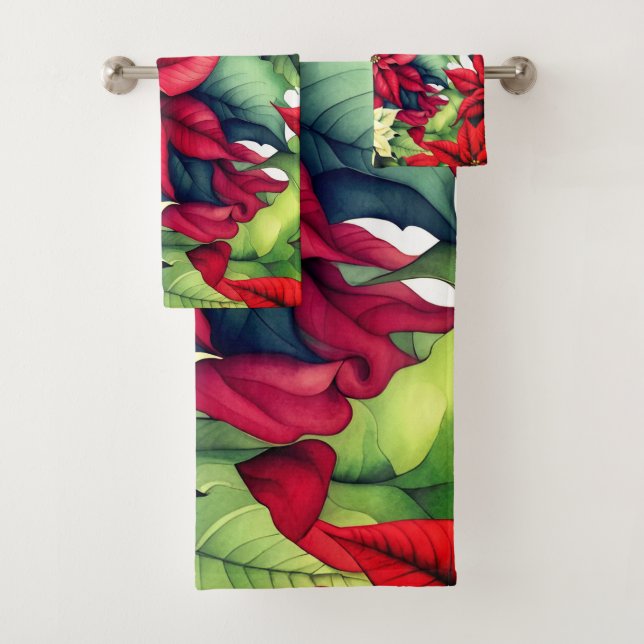 Conjunto De Toalhas Poinsettia Flowers (Insitu)