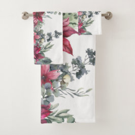 Conjunto De Toalhas Poinsettias