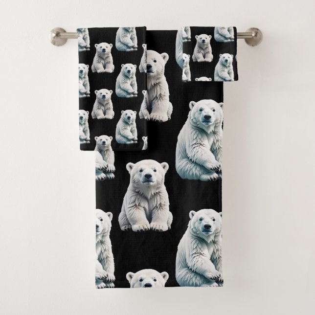 Conjunto De Toalhas Polar Bear Animal Pattern Design (Insitu)