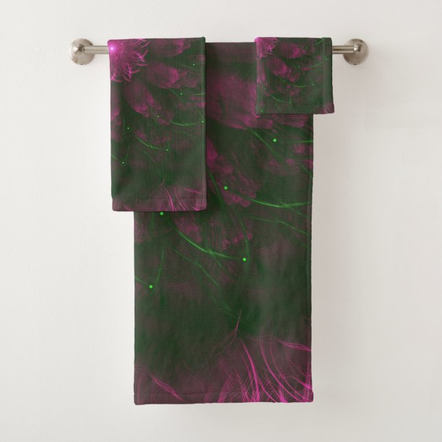 Conjunto De Toalhas Polka Dot Bloom – Arte Fractal Botânica (Insitu)